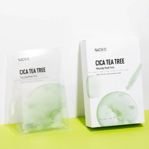 NACIFIC Cica Tea Tree Relaxing Mask Pack – 30g | Hassas ve Akneye Eğilimli Ciltler İçin Yatıştırıcı Kağıt Maske